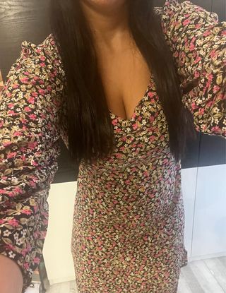 Vestido floral manga abullonada