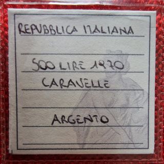 500 Lire Caravelle 1970 sigillata