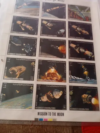 Colección Sellos Misión La Luna Yemen