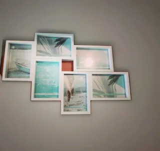 Cornice multipla in legno bianca