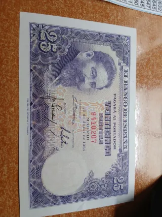 Billete 25 Pesetas 1954 Banco de España