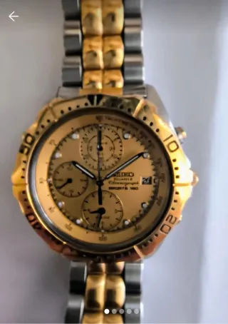 Reloj Seiko Cronógrafo Dorado y Plateado
