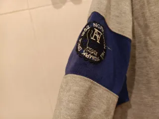 Sudadera hombre rayas azul gris negro