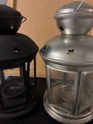 Candelabri decorativi nero e argento