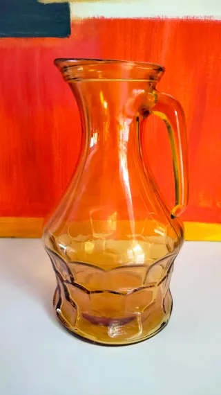 Caraffa Nido d'Ape vetro ambra anni 70 vintage