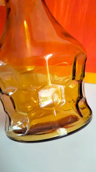 Caraffa Nido d'Ape vetro ambra anni 70 vintage