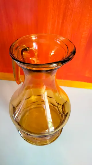 Caraffa Nido d'Ape vetro ambra anni 70 vintage