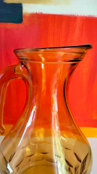 Caraffa Nido d'Ape vetro ambra anni 70 vintage