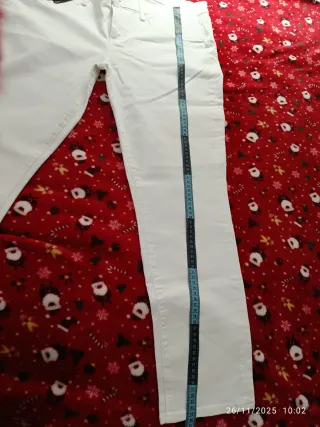 Pantalón Paige Blanco  en tallas grandes  33