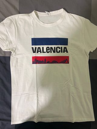 Camiseta Valencia Hombre Blanca