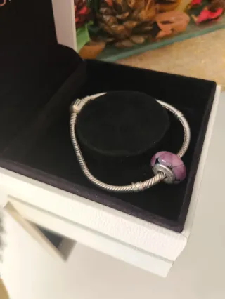 Pulsera Pandora Plata y Lila