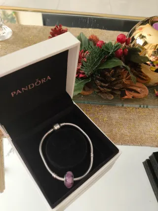 Pulsera Pandora Plata y Lila