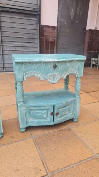 2 Comodini Vintage Turchese