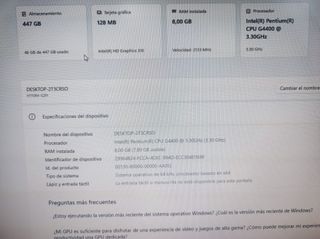 PC Torre Clonico - Intel Pentium G4400 3.3 Ghz, 480Gb SSD, 8Gb RAM