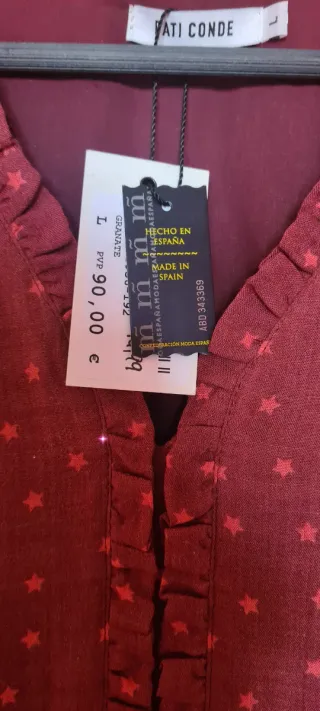Vestido burdeos estrellas Pati Conde Talla L