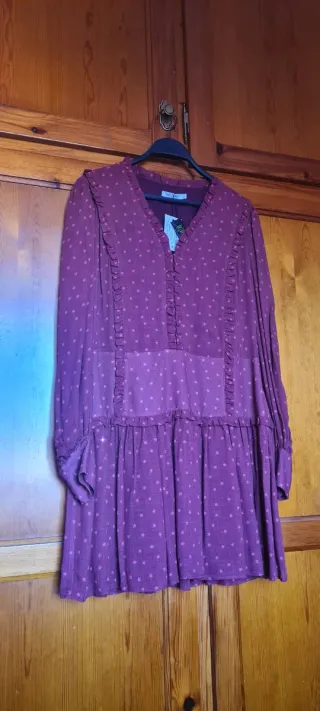 Vestido burdeos estrellas Pati Conde Talla L