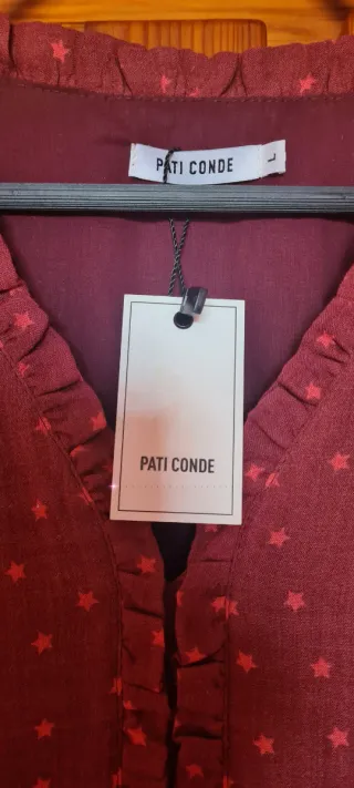 Vestido burdeos estrellas Pati Conde Talla L