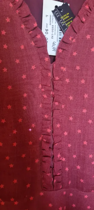 Vestido burdeos estrellas Pati Conde Talla L
