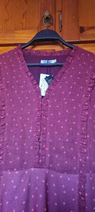 Vestido burdeos estrellas Pati Conde Talla L