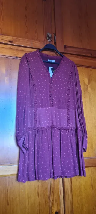 Vestido burdeos estrellas Pati Conde Talla L