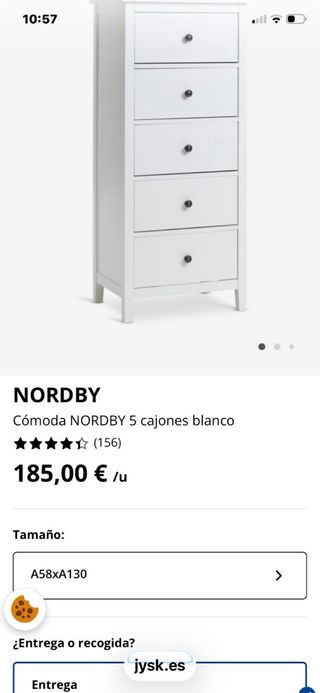 Cómoda JYSK NORDBY Blanca