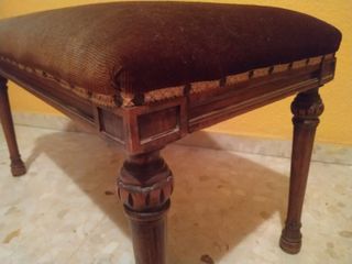 Banco tapizado vintage madera