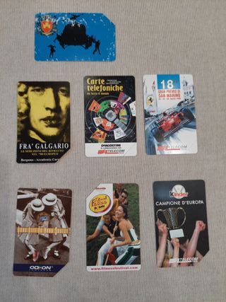 Lotto 7 schede telefoniche Telecom 1998-2004