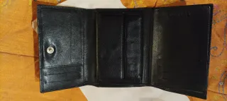 Portafoglio in pelle nero/multicolore