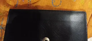 Portafoglio in pelle nero/multicolore