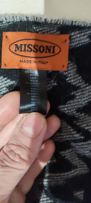 Bufanda Missoni mohair Gris y Negro