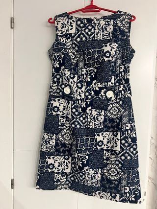 Vestido pichi azul y blanco m-l