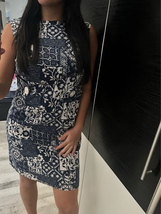 Vestido pichi azul y blanco m-l