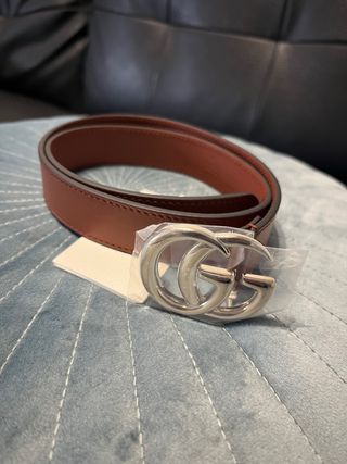 Cintura Gucci Marrone e Argento GG