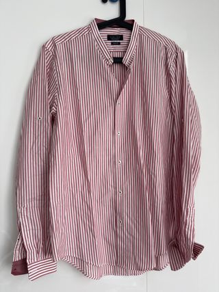 Camisa Zara Man Rayas Rojas y Blancas