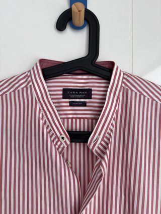 Camisa Zara Man Rayas Rojas y Blancas