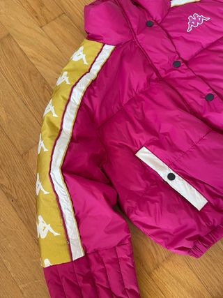 Piumino Kappa donna rosa e giallo
