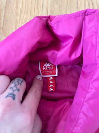 Piumino Kappa donna rosa e giallo