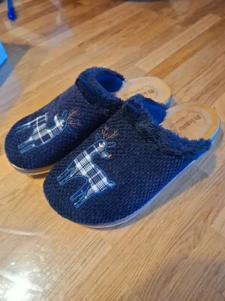 Ciabatte donna blu con cervo