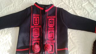 Chaqueta Baserritarra Negra y Roja Niño