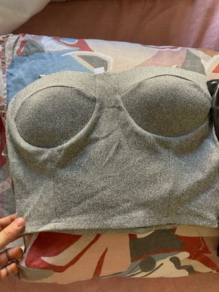 Top argento scintillante