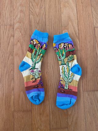 Calzini donna con cactus e deserto