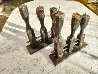 2 Candelabri antichi in legno
