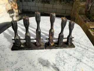 2 Candelabri antichi in legno