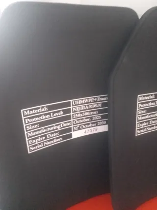 2 Placas Balísticas Nivel 3A Raptor