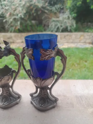 Pareja copas plata antiguas