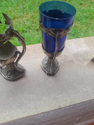 Pareja copas plata antiguas