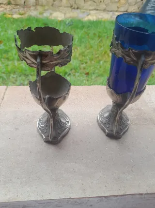 Pareja copas plata antiguas