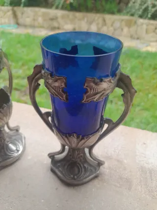 Pareja copas plata antiguas