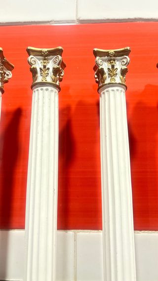 4 Columnas Corintias Miniatura Resina 22cm