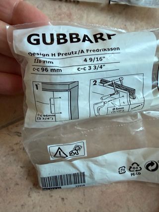 Set 6 Maniglie GUBBARP IKEA